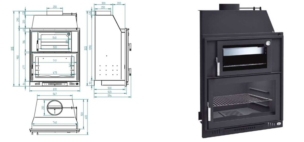 Holzkohle-Grill-Backofen BH-180HP von FM Calefaccion