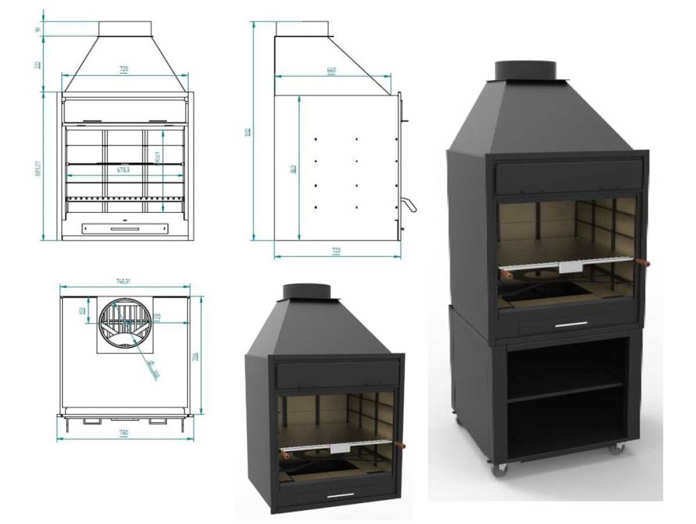 BBQ Holzkohle-Grill BF-70 von FM Calefaccion