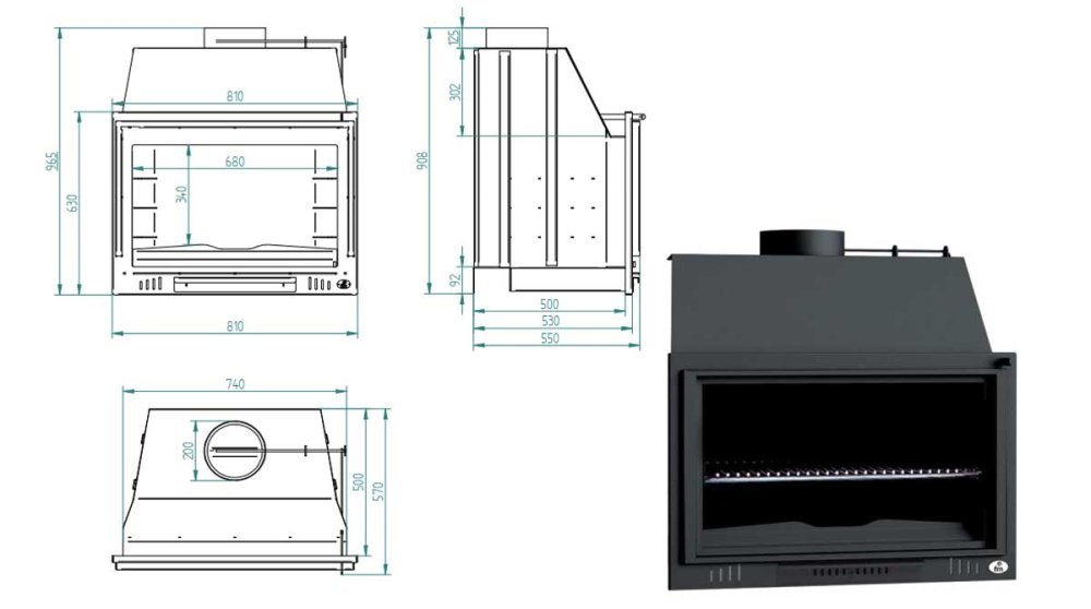 BBQ Holzkohle-Grillkamin BH-180 von FM Calefaccion