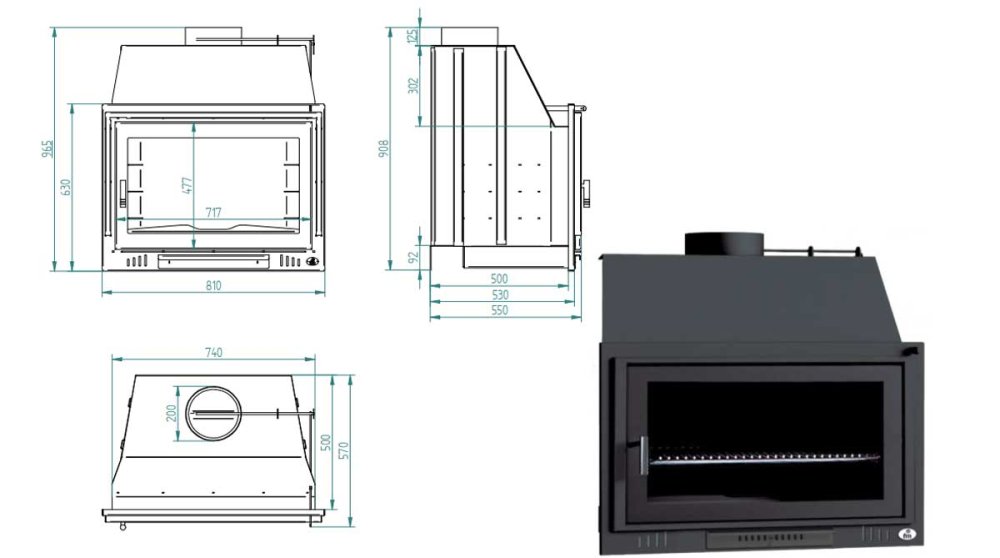 BBQ Holzkohle-Grillkamin BH-180 P von FM Calefaccion