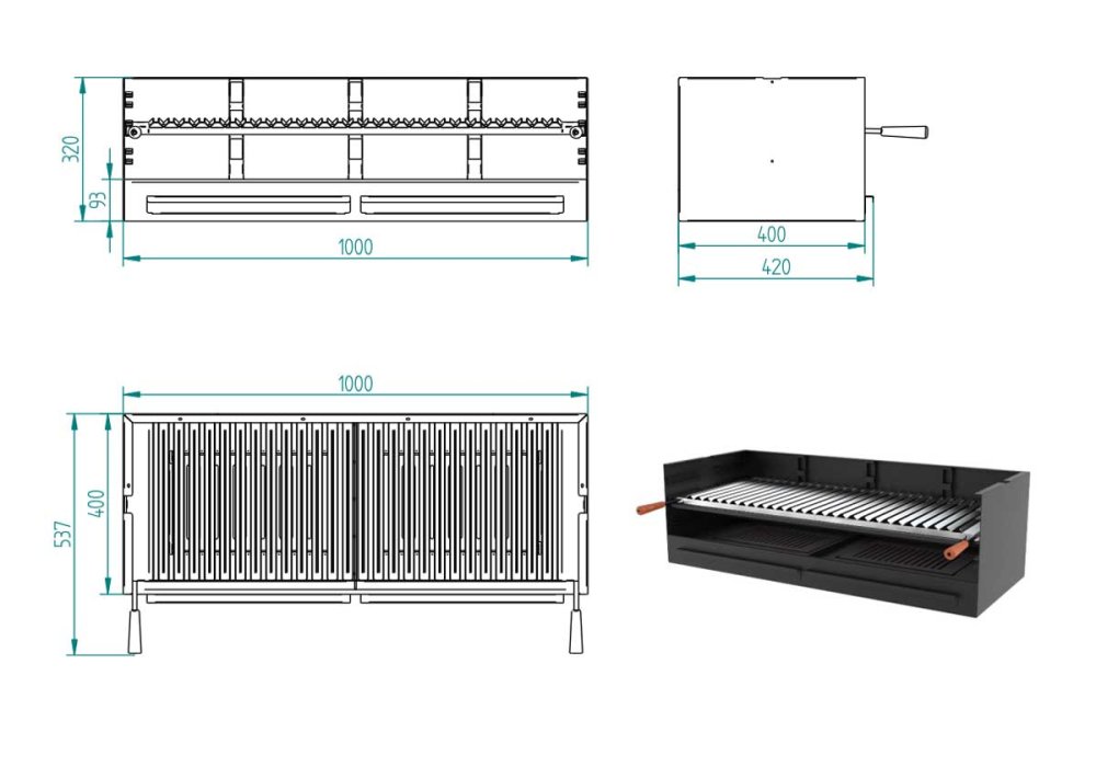 BBQ Holzkohle-Grill BV-100 von FM Calefaccion