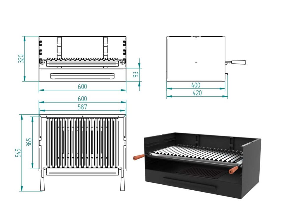 BBQ Holzkohle-Grill BV-60 von FM Calefaccion
