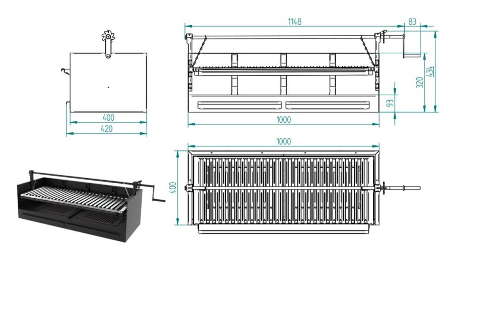 Charcoal and Wood Grill BVE-100 from FM Calefacción