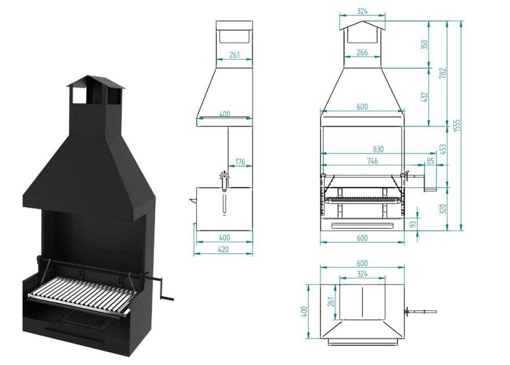 Charcoal and Wood Grill BVE-62 from FM Calefacción