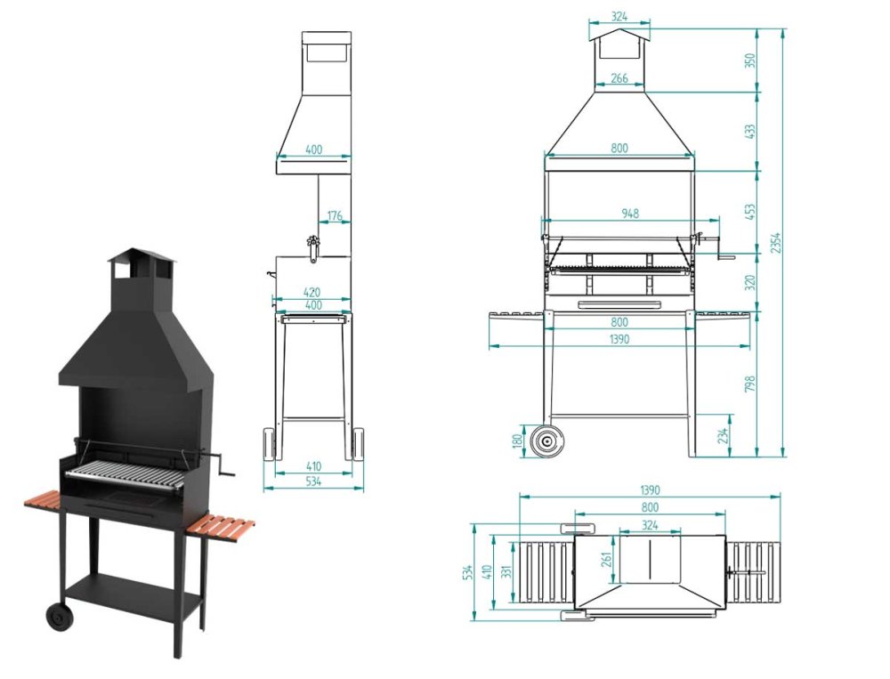 Charcoal and Wood Grill BVE-84 from FM Calefacción