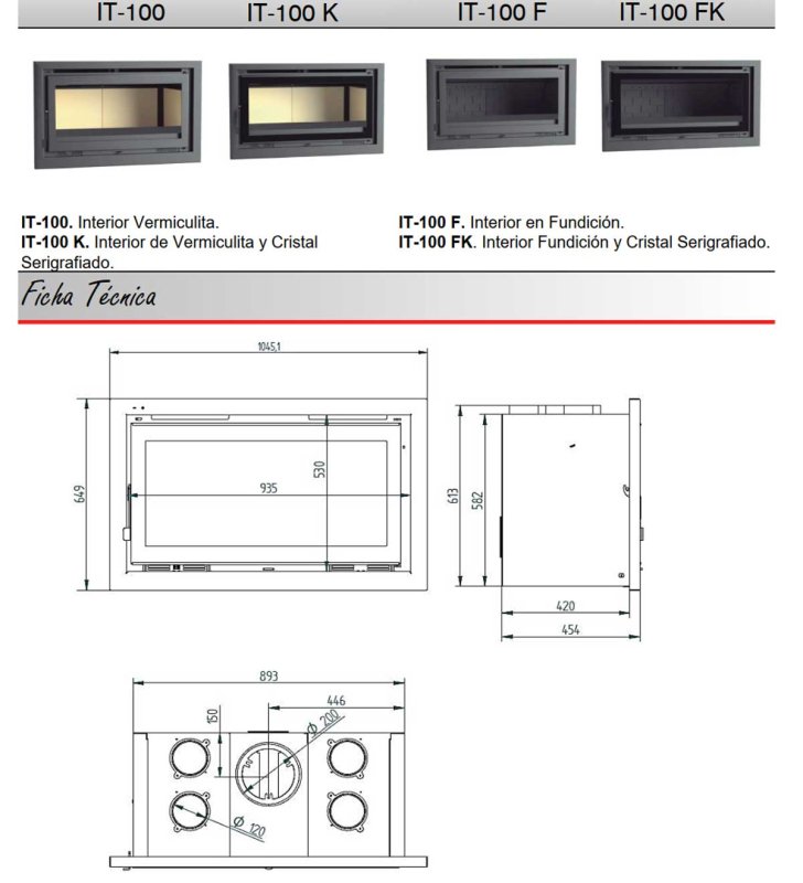 Kamineinsatz IT-100 von FM-Calefaccion