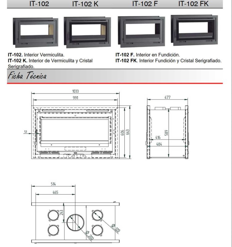 Kamineinsatz IT-102 von FM-Calefaccion