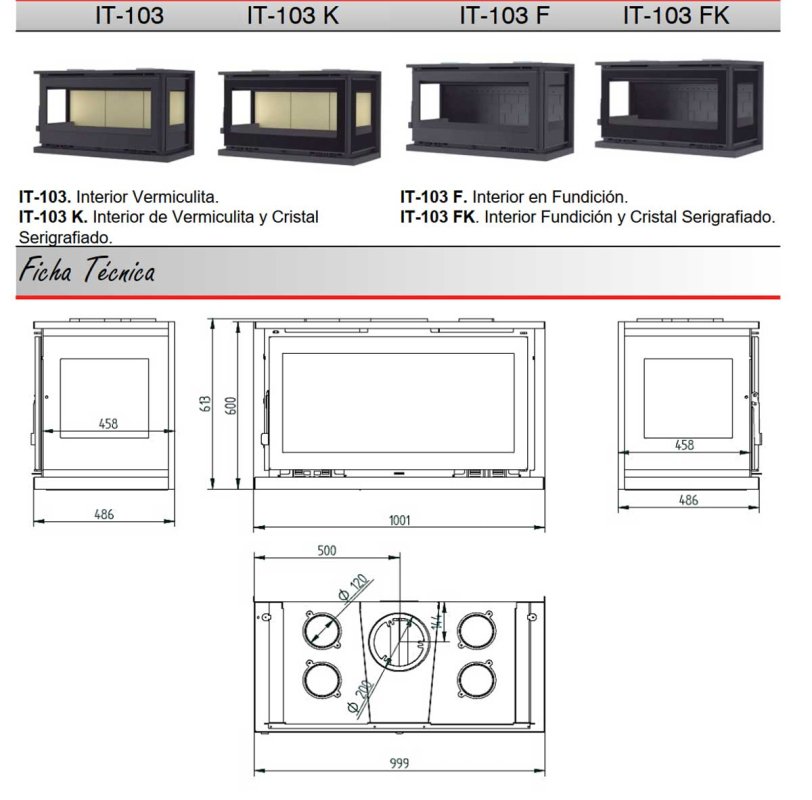 Kamineinsatz IT-103 von FM-Calefaccion