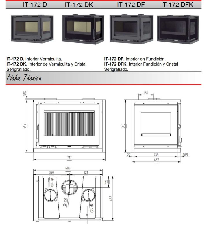 Kamineinsatz IT-172 D von FM-Calefaccion