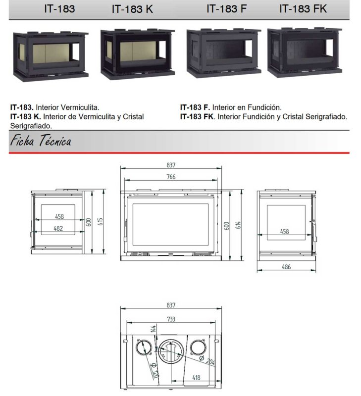 Kamineinsatz IT-183 von FM-Calefaccion