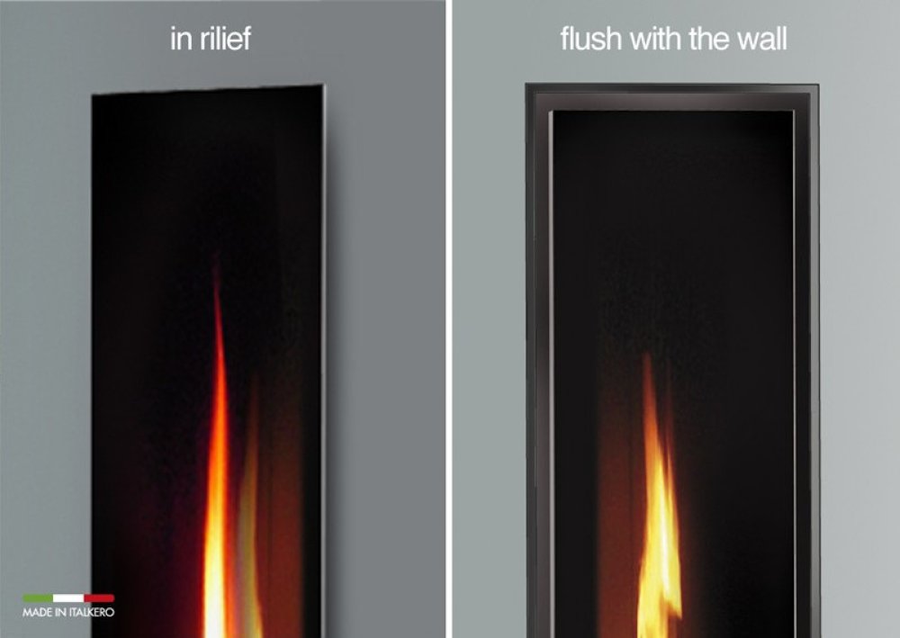 Italkero gas fireplace Mirror Flame