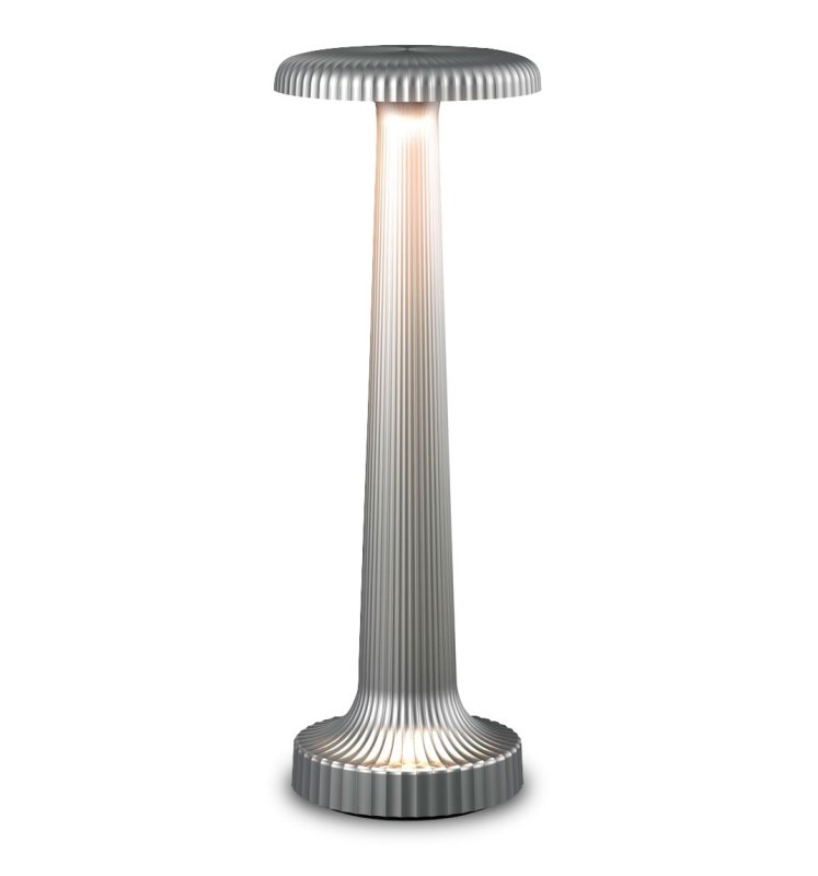 NEOZ Poppy Kabellose Tischlampe Silber