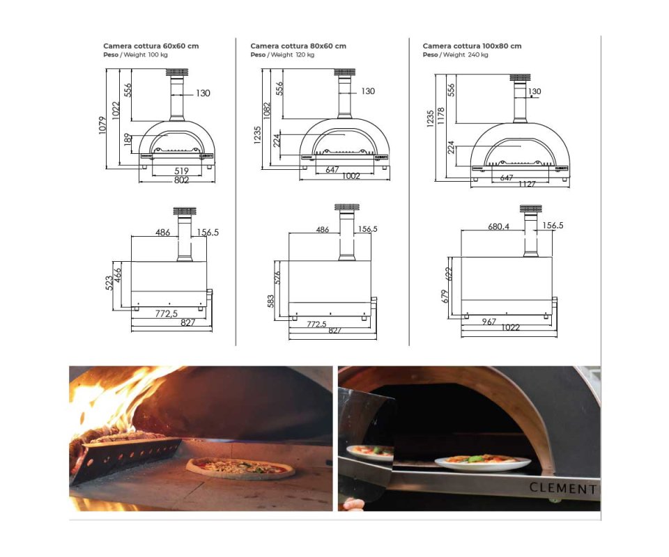 Clementi Holzofen Pizzaofen Gold