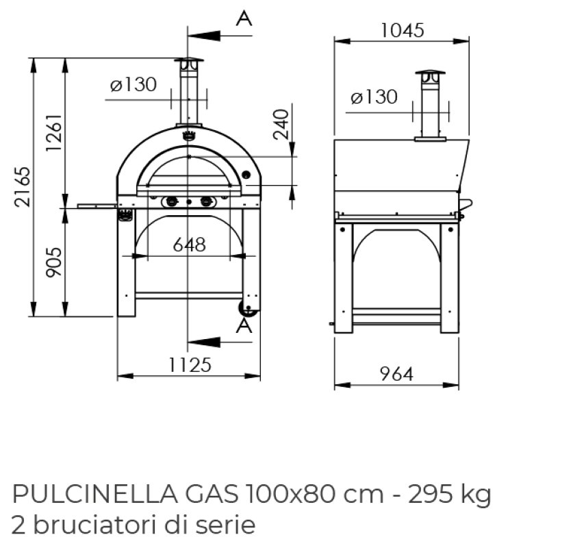 Clementi gas oven Pulcinella