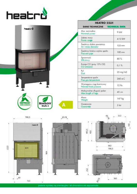 Kamineinsatz Hajduk Heatro 55 L H