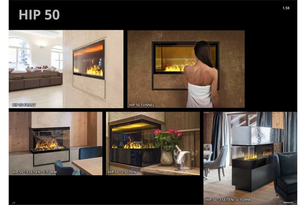 The Flame electric fireplace Hip 50