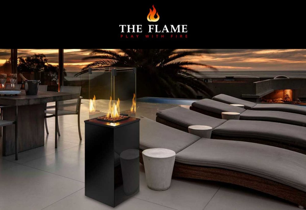 Patio Heater LOUNGE STEEL Remote Glass from The Flame