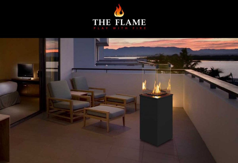 Patio Heater LOUNGE STEEL Remote from The Flame