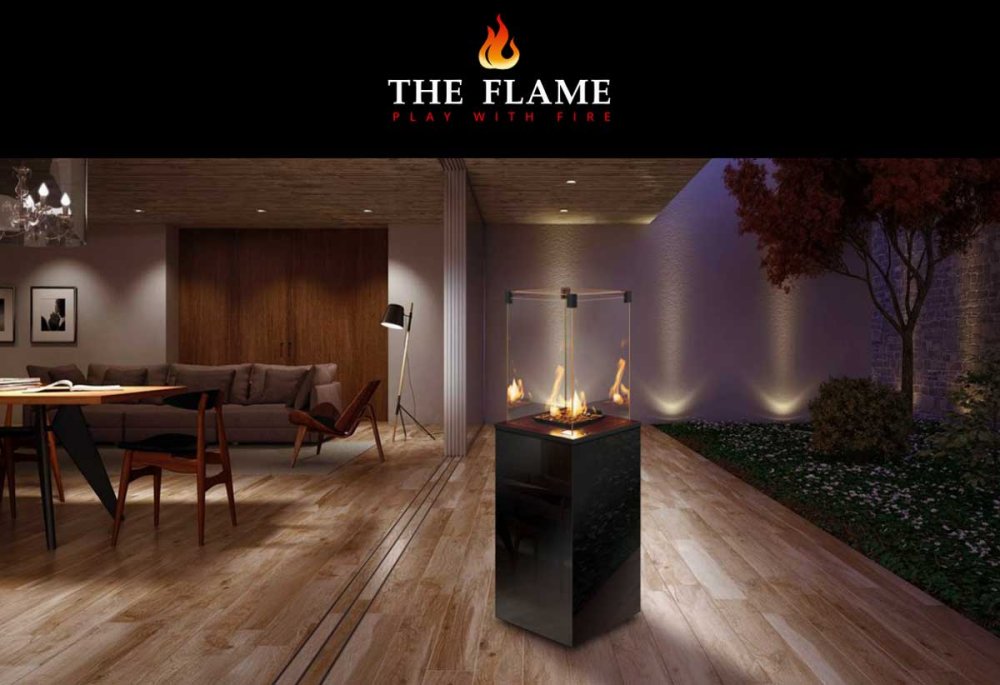 Patio Heater TORCH STEEL Remote Glass from The Flame